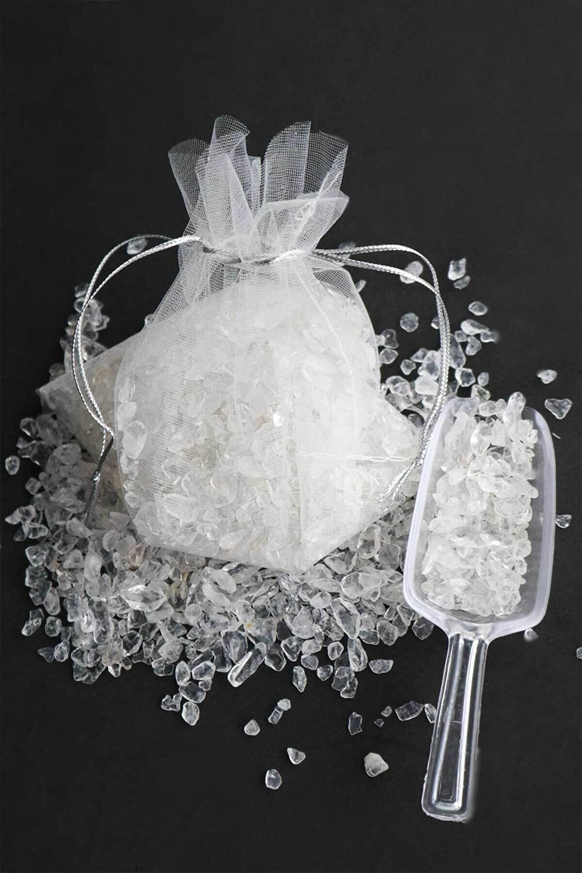 Seay Kristal Kuvars Doğal Taş Kırık Parça Ham Tamburlanmış Doğaltaş 150 Gram