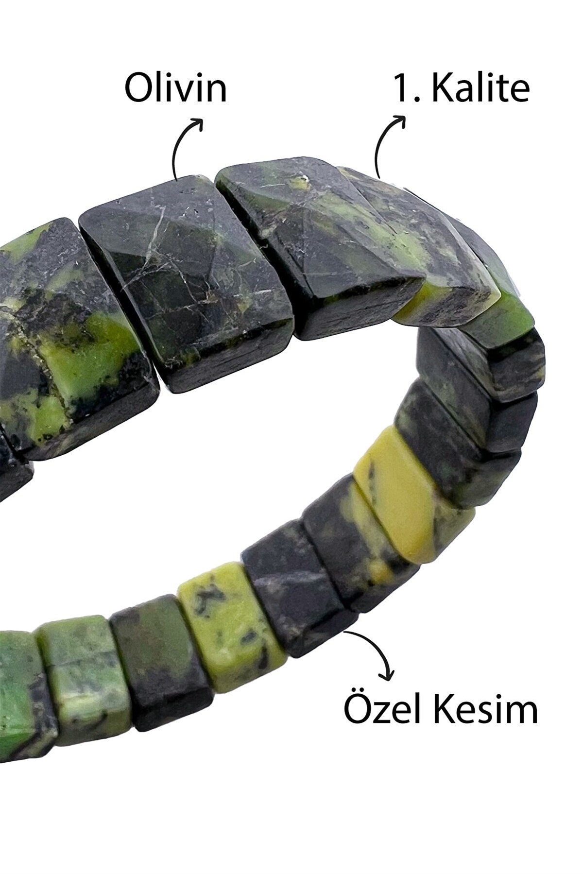 Seay Olivin Taşı Doğal Taş Rolex Bileklik Olivine Natural Stone